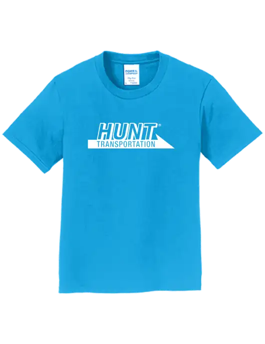 Youth Ring Spun Sapphire 4.5 oz T-Shirt w/Hunt Transportation Logo
