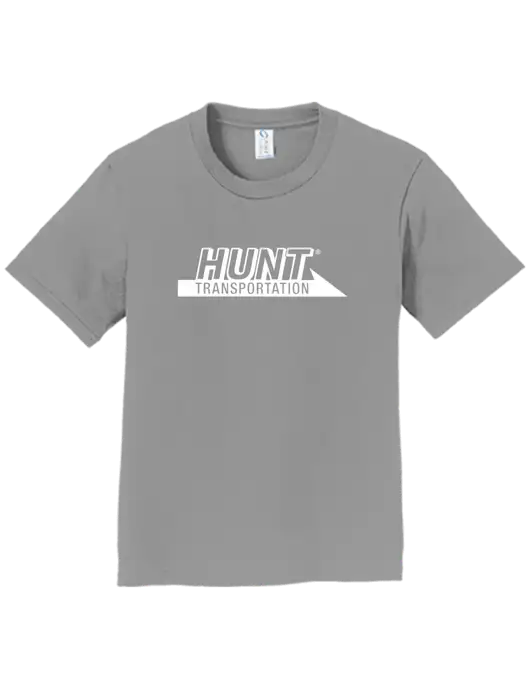 Youth Ring Spun Medium Grey 4.5 oz T-Shirt w/Hunt Transportation Logo
