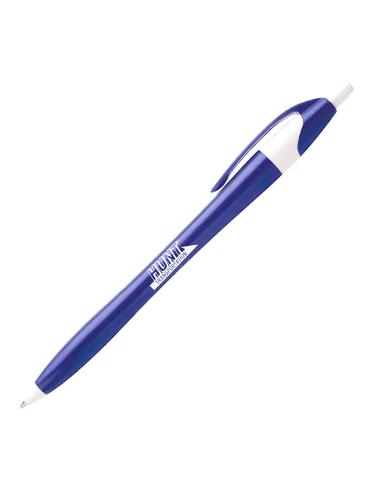 Novella Royal/White Executive Pen - Blue Ink w/Hunt Transportation Logo