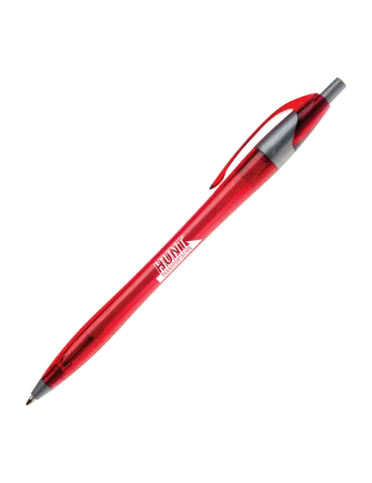 Novella Translucent Red/Silver Jewel Pen - Blue Ink w/Hunt Transportation Logo