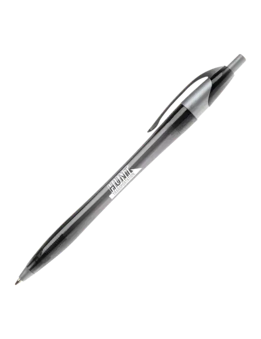 Novella Translucent Black/Silver Jewel Pen - Blue Ink w/Hunt Transportation Logo