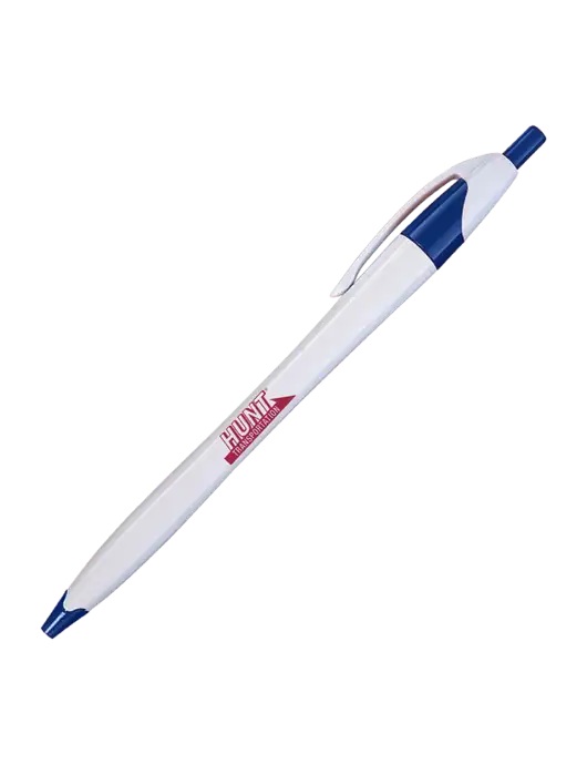 Novella White/Royal Classic Pen - Blue Ink w/Hunt Transportation Logo