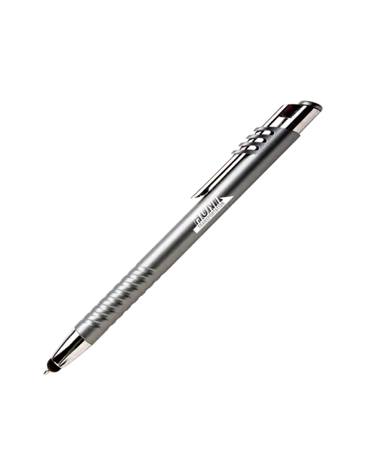 Schirhart Grey Stylus Pen - Blue Ink w/Hunt Transportation Logo