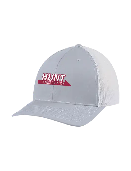 Richardson Adjustable Snapback Original 112 Trucker Cap Light Heather Grey w/White Mesh w/Hunt Transportation Logo