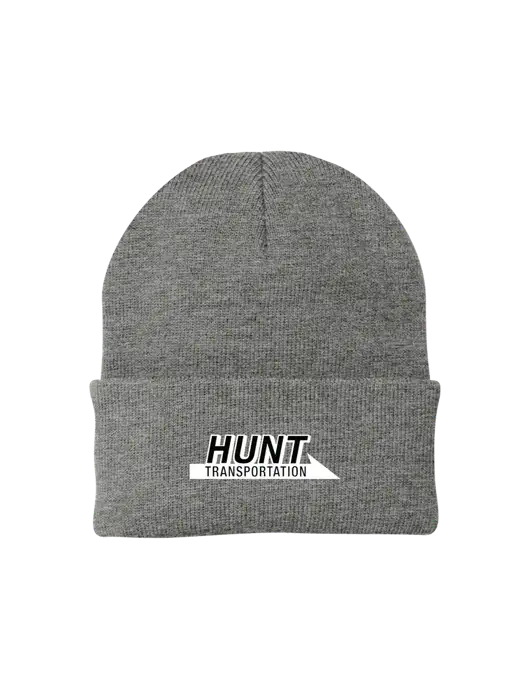 Medium Grey Heather Knit Cap w/Hunt Transportation Logo