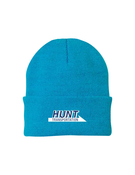 Sapphire Blue Knit Cap w/Hunt Transportation Logo