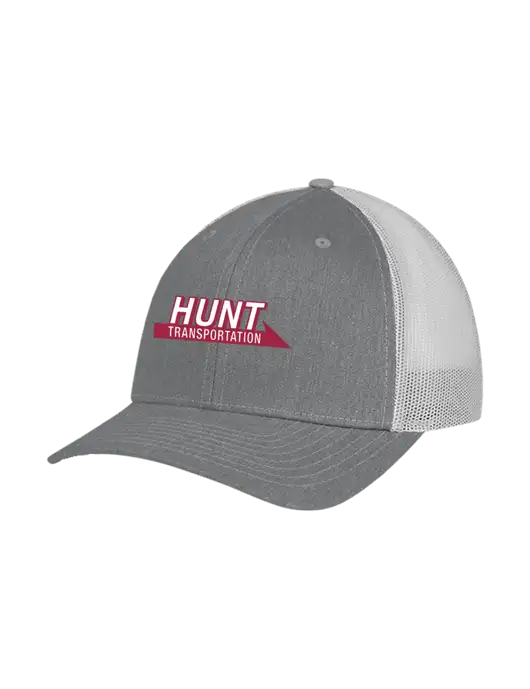 Richardson Adjustable Snapback Original 112 Trucker Cap Heather Grey w/Light Grey Mesh w/Hunt Transportation Logo