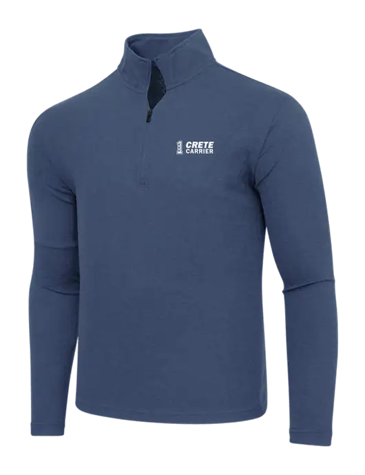 Adidas  Navy  Melange 3 Stripes Quarter Zip Sweater w/Crete Carrier Logo