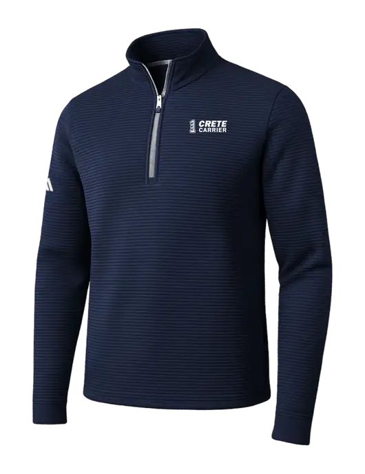 Adidas Navy Spacer Quarter-Zip Pullover w/Crete Carrier Logo