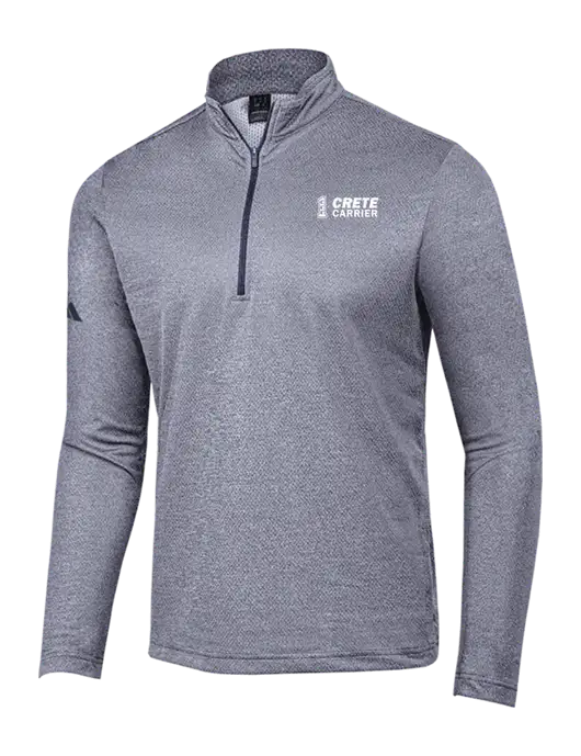 Adidas Navy Melange Space Dyed Quarter-Zip Pullover w/Crete Carrier Logo