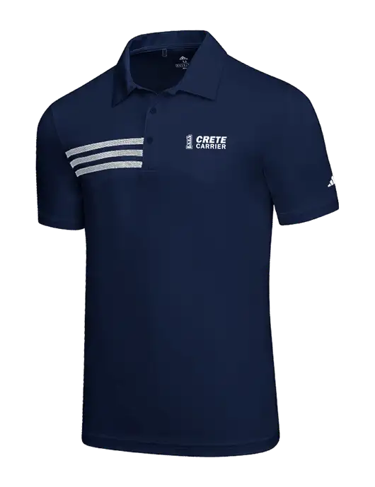 Adidas Navy 3 Stripes Chest Polo w/Crete Carrier Logo