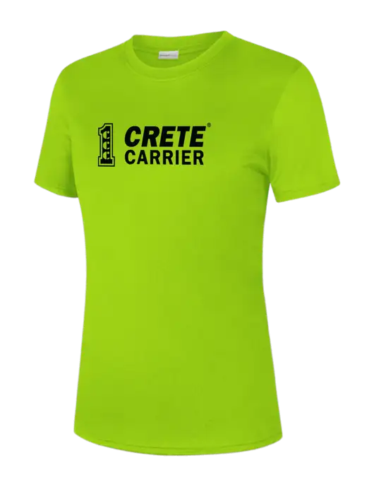 Womens Safety Green PosiCharge Competitor Tee w/Crete Carrier Logo