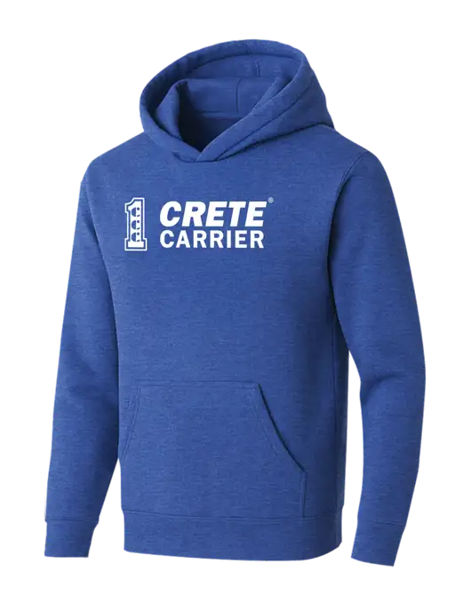 BELLA+CANVAS Heather Royal Sponge Fleece Pullover Hoodie w/Crete Carrier Logo