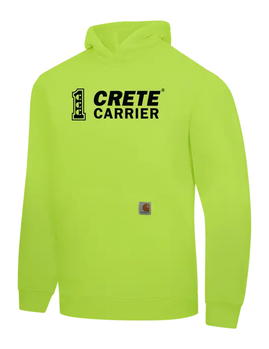 Carhartt Neon Green Midweight Hooded Sweatshirt w/Crete Carrier Logo
