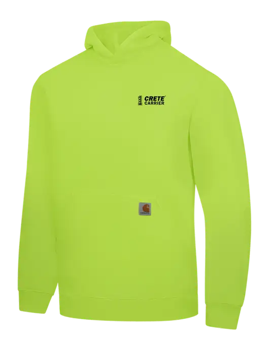 Carhartt Neon Green Midweight Hooded Sweatshirt w/Crete Carrier Logo