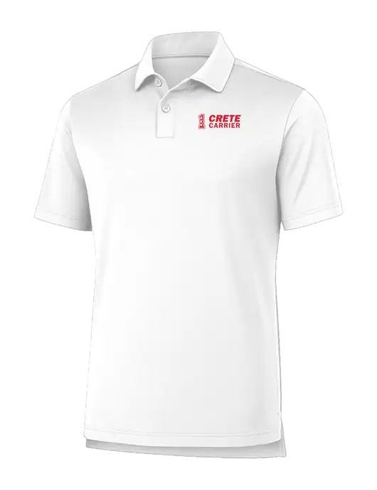 Fairway & Greene USA Made Tournament Solid Tech White Polo w/Crete Carrier Logo