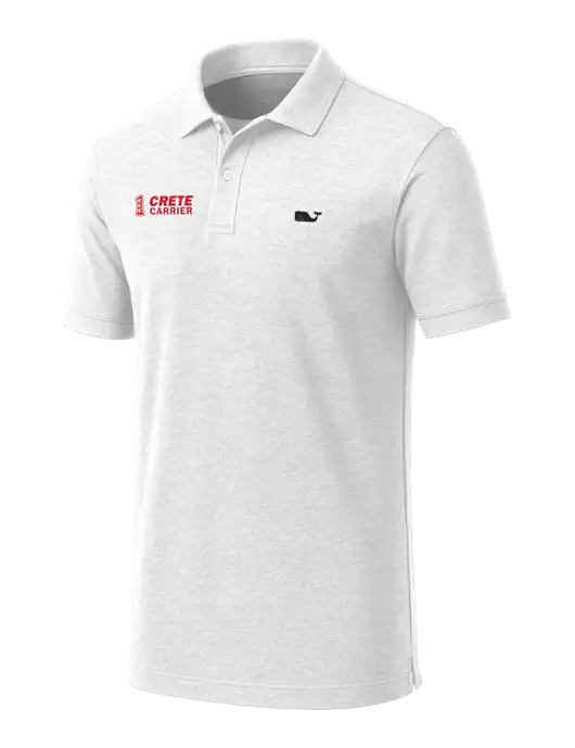 Vineyard Vines Edgartown White Pique Polo w/Crete Carrier Logo