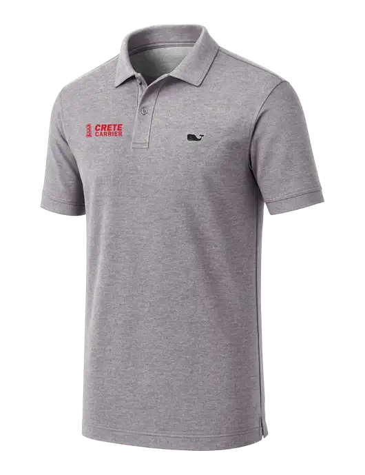 Vineyard Vines Edgartown Light Heather Grey Pique Polo w/Crete Carrier Logo