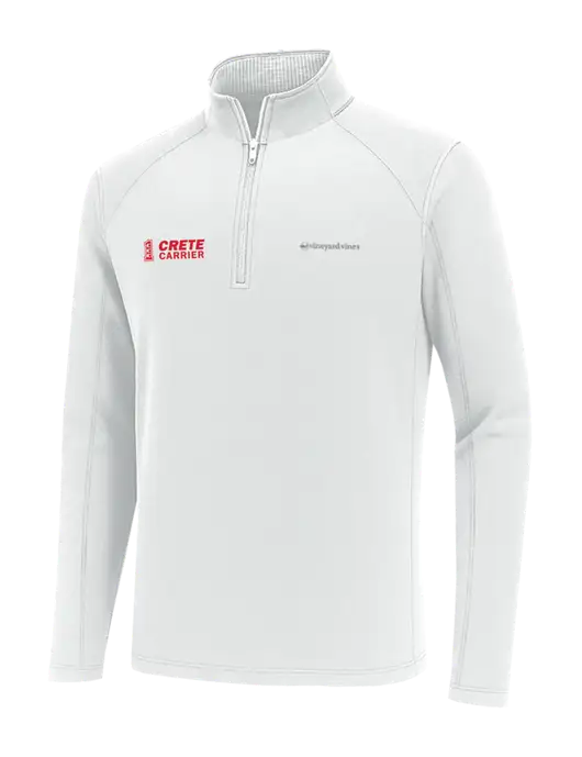 Vineyard Vines White Sankaty Quarter-Zip Pullover
 w/Crete Carrier Logo