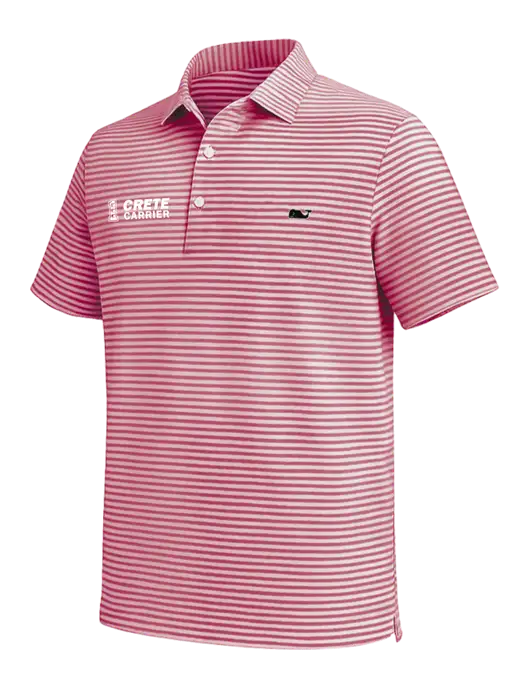 Vineyard Vines Red Heathered Winstead Sankaty Polo w/Crete Carrier Logo