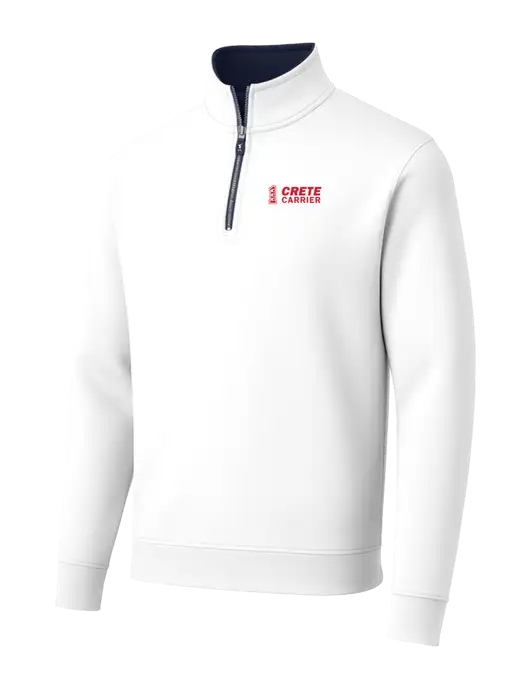 Fairway & Greene Caves Quarter-Zip Tech White Pullover w/Crete Carrier Logo