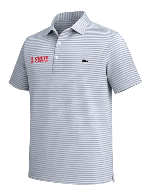 Vineyard Vines Light Grey Heathered Winstead Sankaty Polo w/Crete Carrier Logo