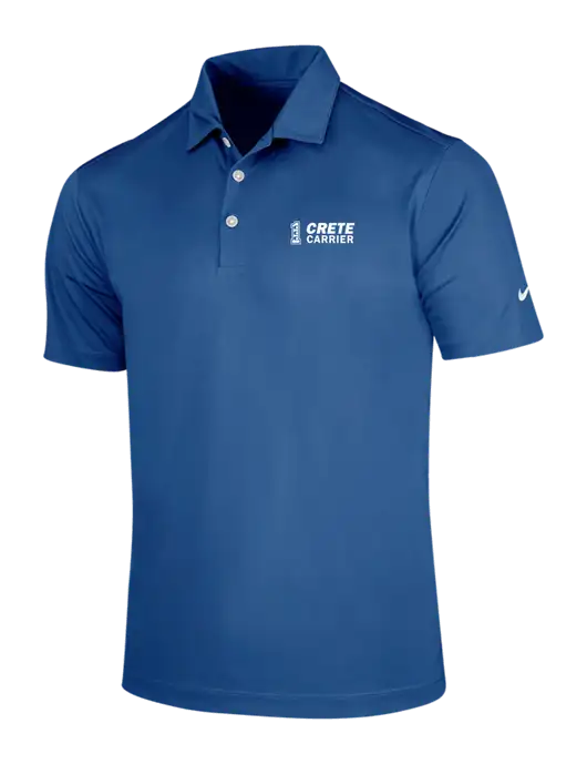 NIKE Dark Royal Dri-Fit Vertical Mesh Polo w/Crete Carrier Logo