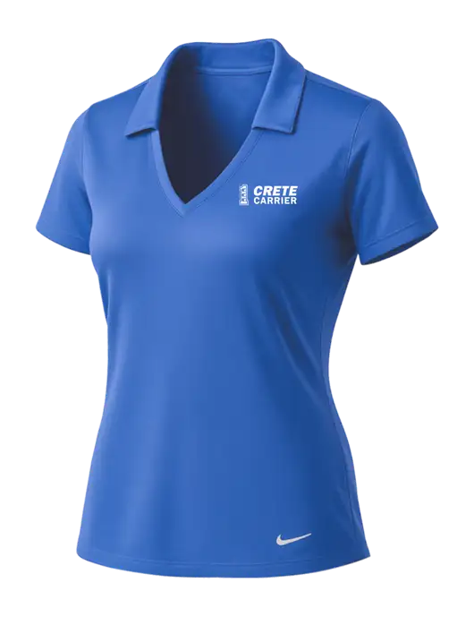 NIKE Light Royal Womens Dri-Fit Vertical Mesh Polo w/Crete Carrier Logo