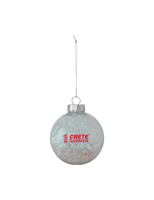 Light Silver Shimmer Sphere Ornament w/Crete Carrier Logo