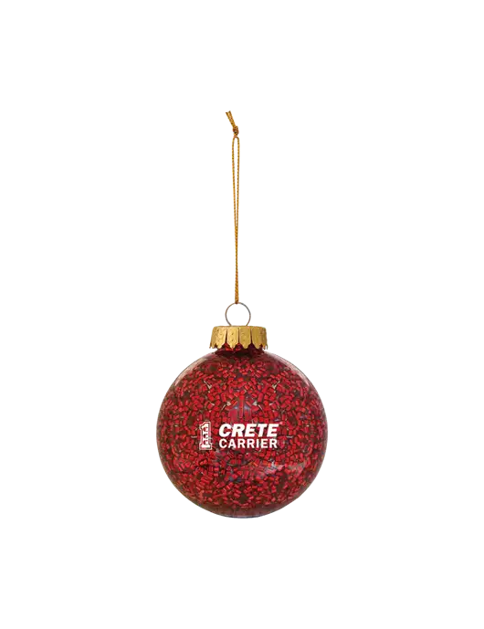 Red Shimmer Sphere Ornament w/Crete Carrier Logo
