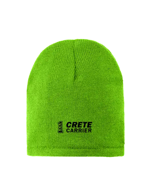 Safety Green Fleece-Lined Beanie Cap w/Crete Carrier Logo