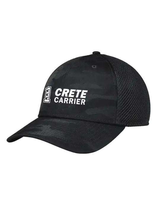 New Era Tonal Dark Grey Camo Stretch Tech Mesh Cap w/Crete Carrier Logo