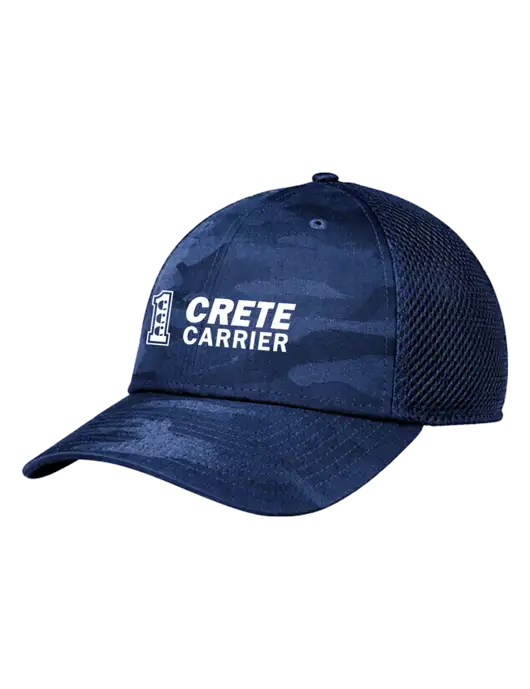 New Era Tonal Dark Royal Camo Stretch Tech Mesh Cap w/Crete Carrier Logo