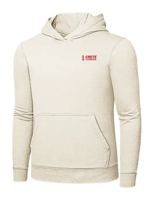 Very Light Tan 7.8 oz Ring Spun Hooded Sweatshirt w/Crete Carrier Logo