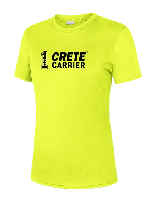 Womens Safety Yellow PosiCharge Competitor Tee w/Crete Carrier Logo
