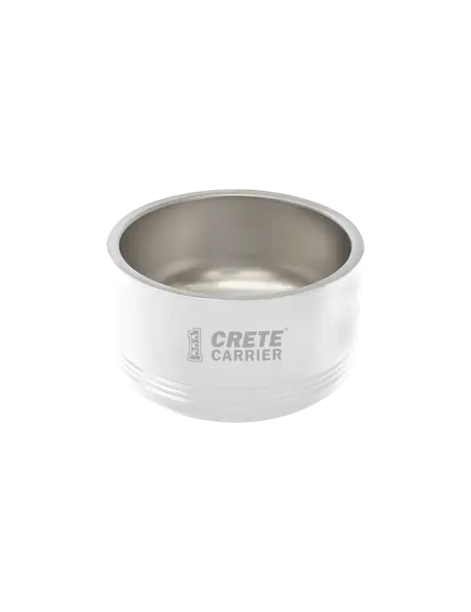 Polar Camel 18 oz. Small White Pet Bowl w/Crete Carrier Logo