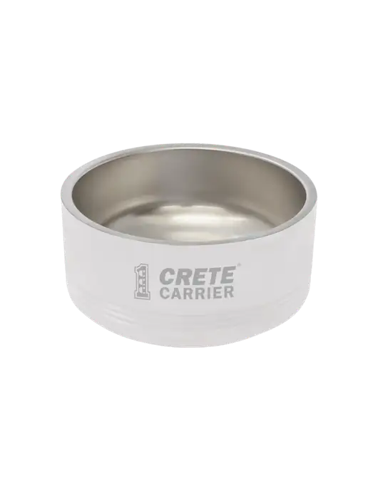 Polar Camel 32 oz. Medium White Pet Bowl w/Crete Carrier Logo