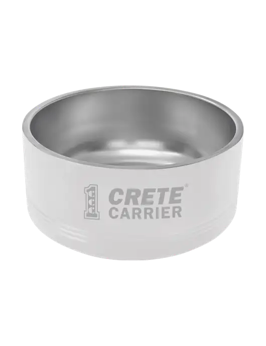 Polar Camel 64 oz. Large White Pet Bowl w/Crete Carrier Logo