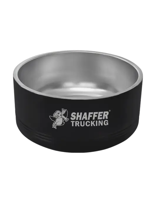 Polar Camel 64 oz. Large Black Pet Bowl w/Shaffer Trucking Logo