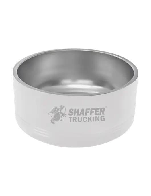 Polar Camel 64 oz. Large White Pet Bowl w/Shaffer Trucking Logo