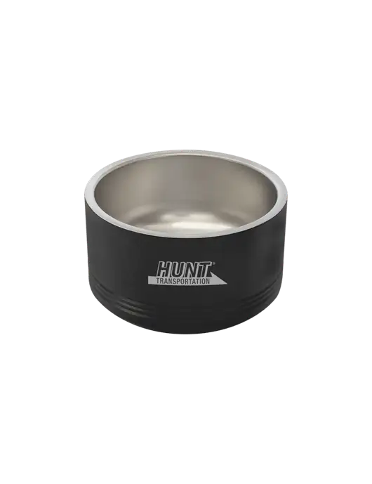 Polar Camel 18 oz. Small Black Pet Bowl w/Hunt Transportation Logo