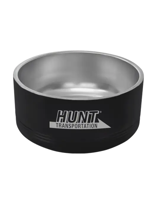 Polar Camel 64 oz. Large Black Pet Bowl w/Hunt Transportation Logo
