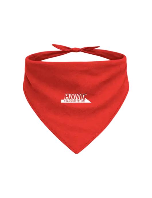 Red Pet Bandana Large w/Hunt Transportation Logo