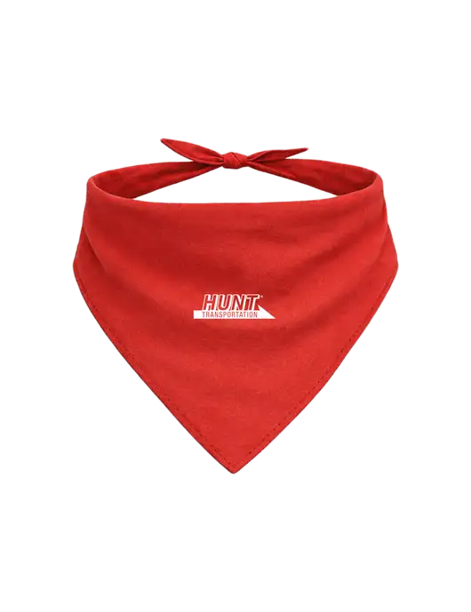 Red Pet Bandana Small w/Hunt Transportation Logo