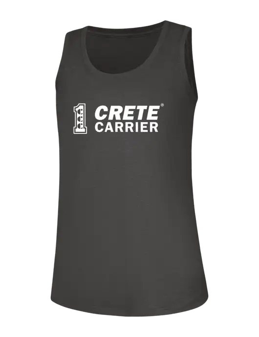 Womens Dark Grey Heather Perfect Tri Racerback Tank w/Crete Carrier Logo