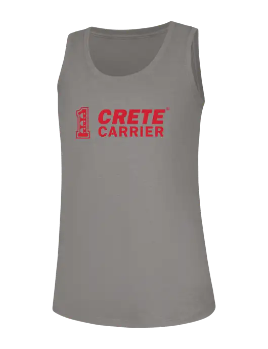 Womens Light Grey Frost Perfect Tri Racerback Tank w/Crete Carrier Logo
