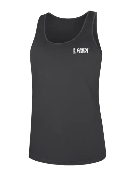 Womens Dark Grey PosiCharge Competitor Racerback Tank w/Crete Carrier Logo