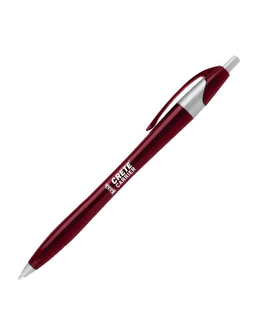 Novella Maroon/Silver Corporate Pen - Blue Ink w/Crete Carrier Logo