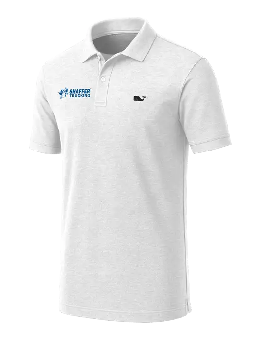 Vineyard Vines Edgartown White Pique Polo w/Shaffer Trucking Logo