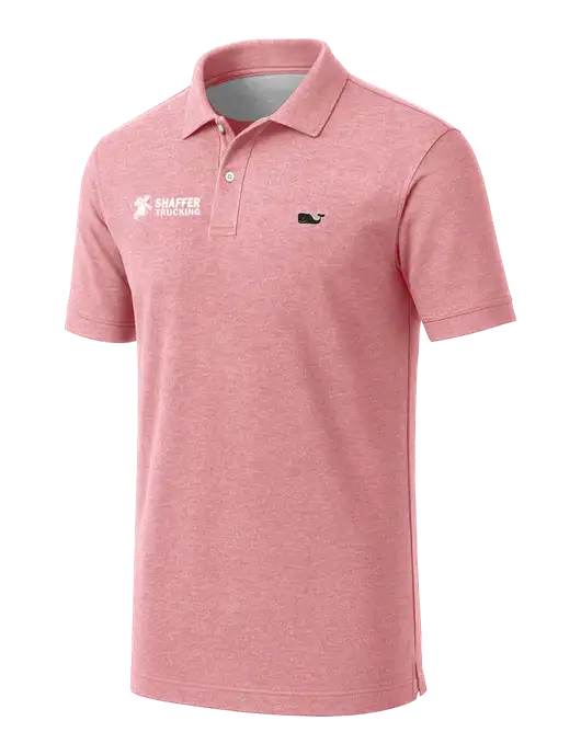 Vineyard Vines Edgartown Light Pink Heather Pique Polo w/Shaffer Trucking Logo